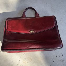 Men's Vintage Ox Blood Leather Briefcase Document Bag