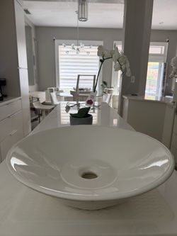 Sink with new faucet - travertine stone countertop free