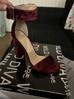 Burgundy Velvet Heels