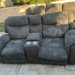 Charcoal 3 Piece Reclining Sofa Set  