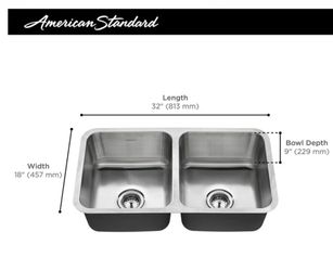 Stainless steel double sink