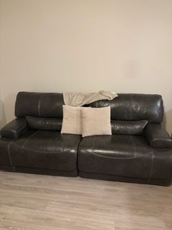 leather couch- reclines