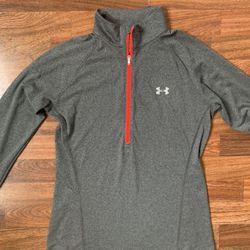 Under Armour HeatGear 1/2 Zip Tech Pullover Shirt Gray 1263101 Women’s Medium