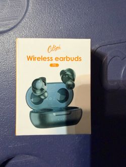New Cotogni P5 wireless earbuds in black. This set has a charging case and two in-ear headphones.  Brand new