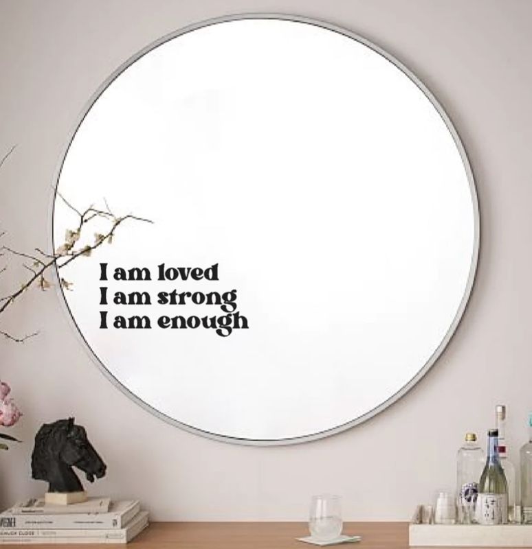 Mirror Decal Sticker Art Vinyl Vanity Makeup Beauty Girls Lashes Brows Motivation