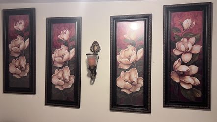 Four Magnolia Home Interior Frames W/sconce 