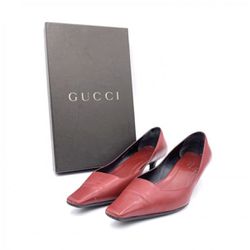 Gucci Authentic Red Square Toe Pumps