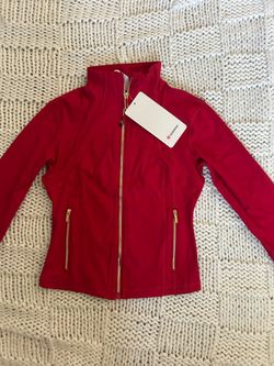 Lululemon Red Full-Zip Jacket with Gold Zippers