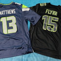 Seahawks Jerseys x2, Chris Matthews and Matt Flynn, Never worn, Excellent like new condition