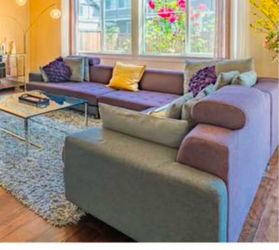 Purple Tufted Sectional Sofa