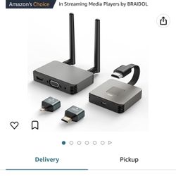 Wireless HDMI Transmitter and Receiver 4K, Wireless HDMI Extender, Wireless HDMI Adapter Plug & Play 2.4/5GHz Streaming Video/Audio from Laptop, PC to