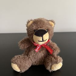 Russell Stover Bear Mini Stuffed Animal Plush Brown Red Ribbon Bow 2021 4.5 Inch