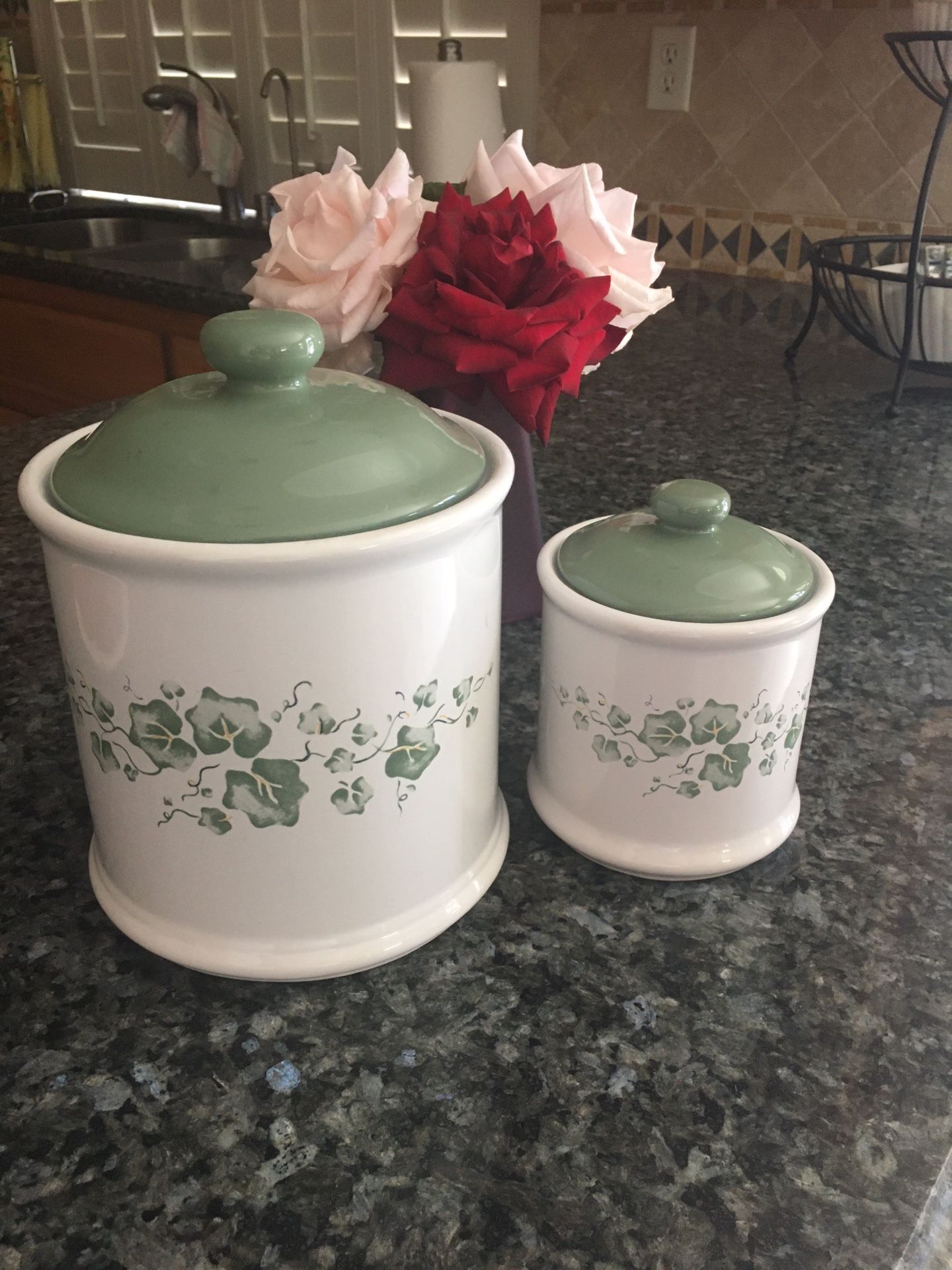 Canisters with Ivy design