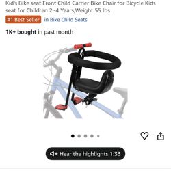 Front Child Carrier Bike Seat