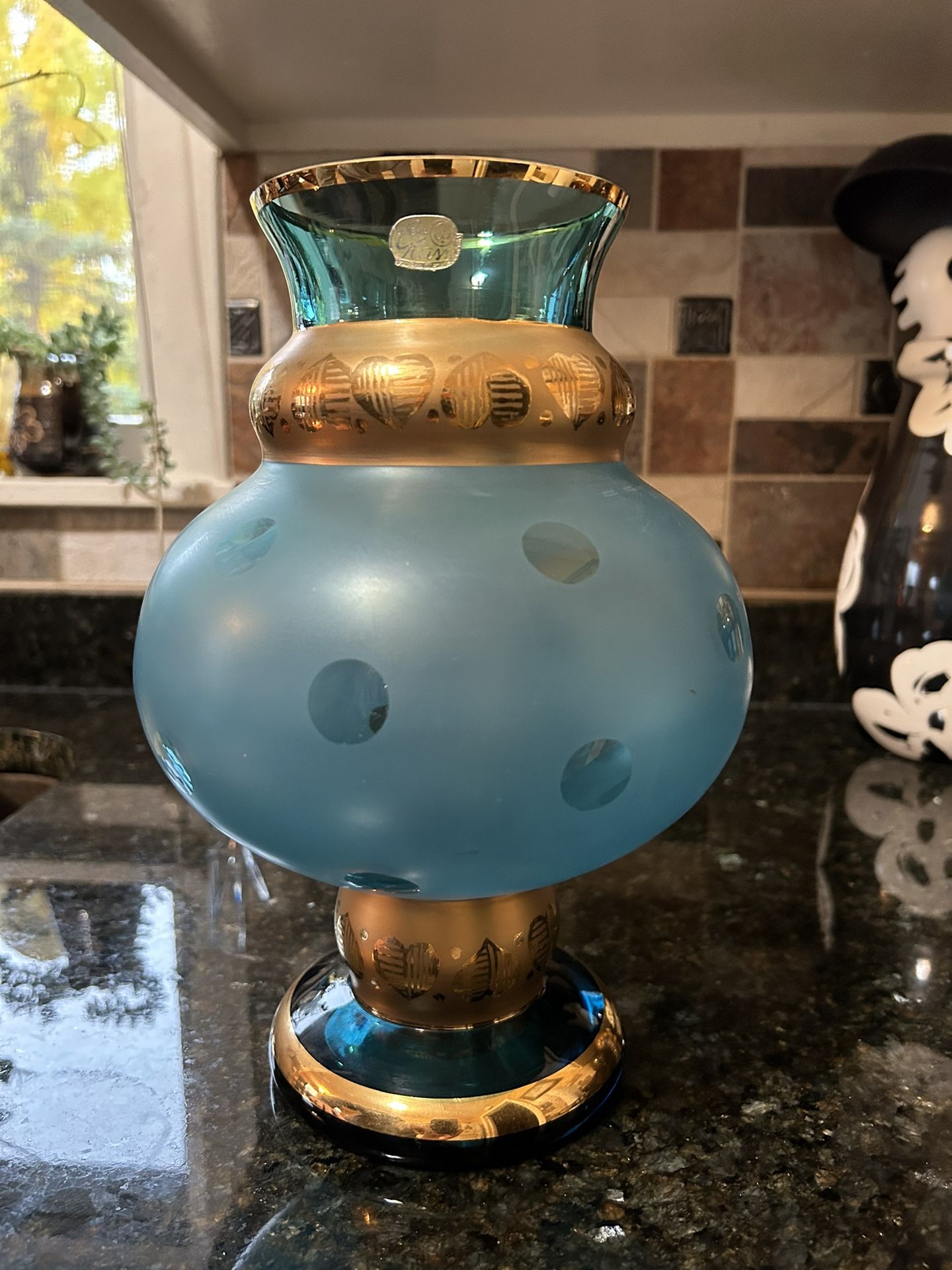 Vintage Bohemia Glass Vase