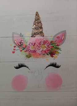 Wood Slat Unicorn Painting (16 X 12 x 1/4”)