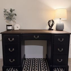 Antique Solid Wood Desk / Vanity – Timeless Elegance