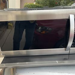 Over The Range LG Microwave with Pull Rack