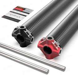 Garage Door Torsion Springs 2'' (Pair) with Non-Slip Winding Bars, Coated Torsion Springs with a Minimum of 18,000 Cycles 