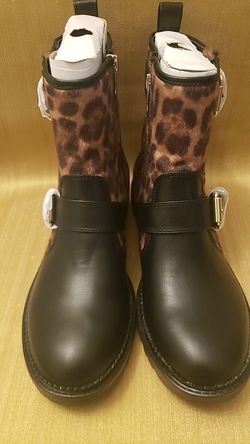 NEW Nine West Arria Black Leopard Boots Womens Size 7.5