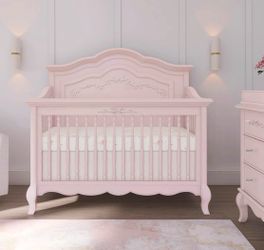 évolur Aurora 5-in-1 Convertible Crib - open box with small chip on the top back