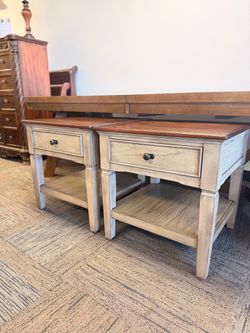 Pair of Rustic Farmhouse Nightstands / End Tables
