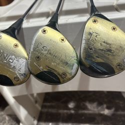 Vintage Right Handed Ping Karsten Driver & Fairway Lot of Golf Clubs