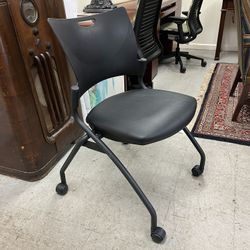 50 Nesting Rolling 9to5  Chairs- New Black Vinyl