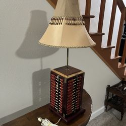 ANTIQUE adjustable abacus table lamp vtg japanese chinese statue art sculpture.