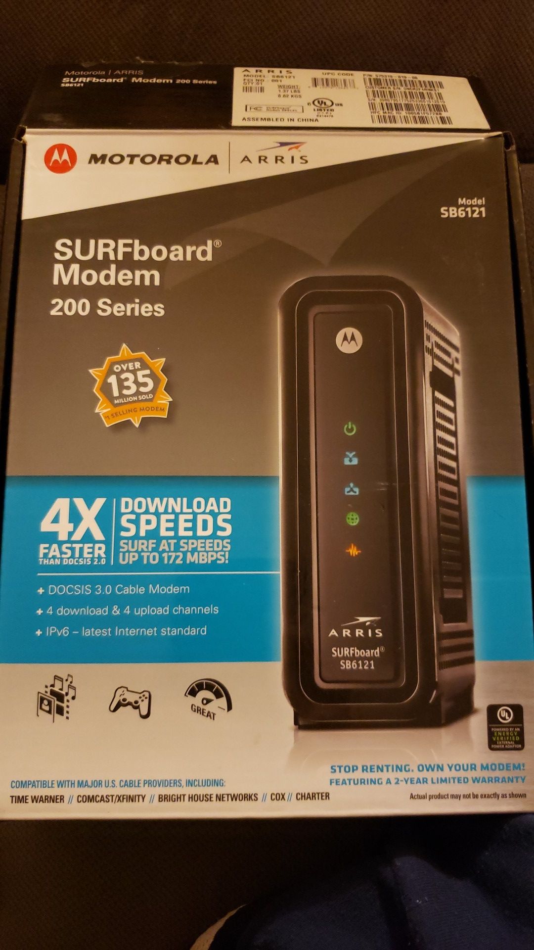 Motorola SB6121 CABLE MODEM****NETGEAR WNR1000V3 WIRELESS ROUTER