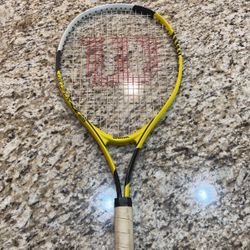 Tennis. Wilson Youth U.S. Open Tennis Racquet, 25", Black/Yellow