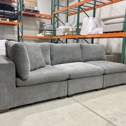 🏷MUST TO GO | Cloud  3-piece Fabric Modular Sofa, Dark Gray 