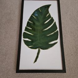 Hand-painted Monstera Resin Art - 24x12
