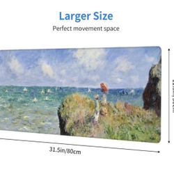 Monet XL Mouse Pad – 31.5” x 12” Stitched Edge Desk Mat 🎨💻