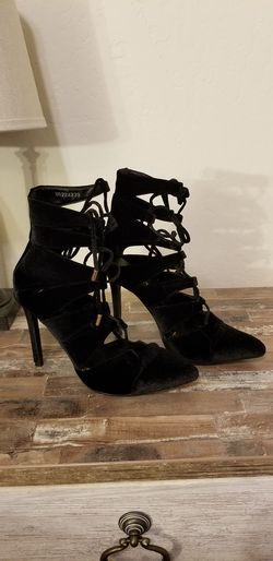 Sexy Black velvet heels