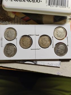 6) 1960's Liberty Silver Dimes For Sale