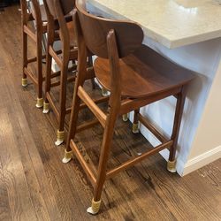 Mid-century Modern Wood Kitchen Bar Stools