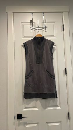 Gray Sleeveless Athletic Zip-Up Dress