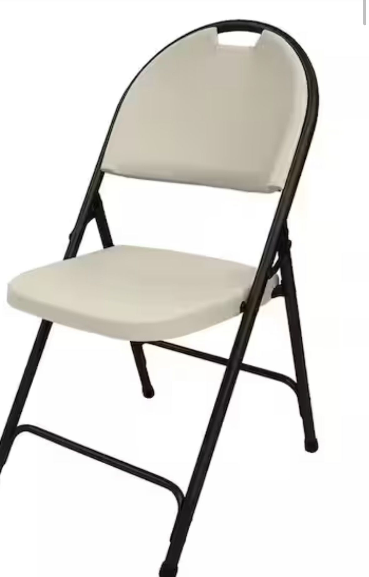 HDX Earth Tan Plastic Seat Outdoor Safe Folding Chair