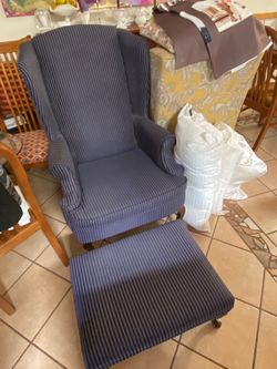 Wing Back Chair and ottoman