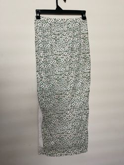 SHEIN Green Floral Maxi Skirt with Side Slit