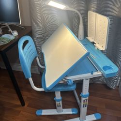 Kid Study Desk And Chair , With Lamp