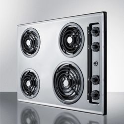 Summit Appliance 30 in. Coil Top Electric Cooktop in Chrome with 4 Elements