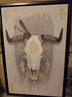 Large Longhorn Western Wall Art Canvas