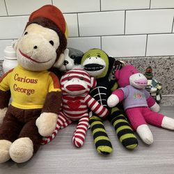 VINTAGE FOUR MONKEY BUNDLE KNICKERBOCKER CURIOUS GEAORGE AND DAN DEE MONKEY