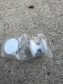 White Cabinet Knobs with Screws 8 pc