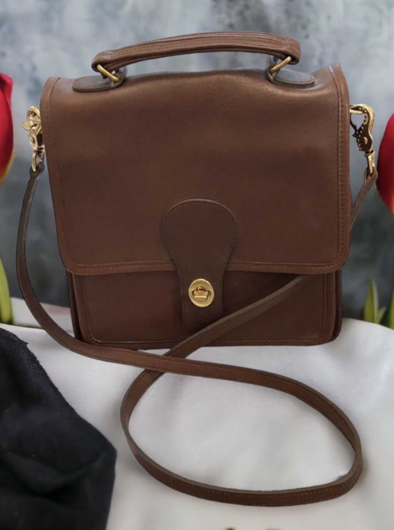 Coach Vintage Station Brown Leather Bag,BEAUTIFUL 