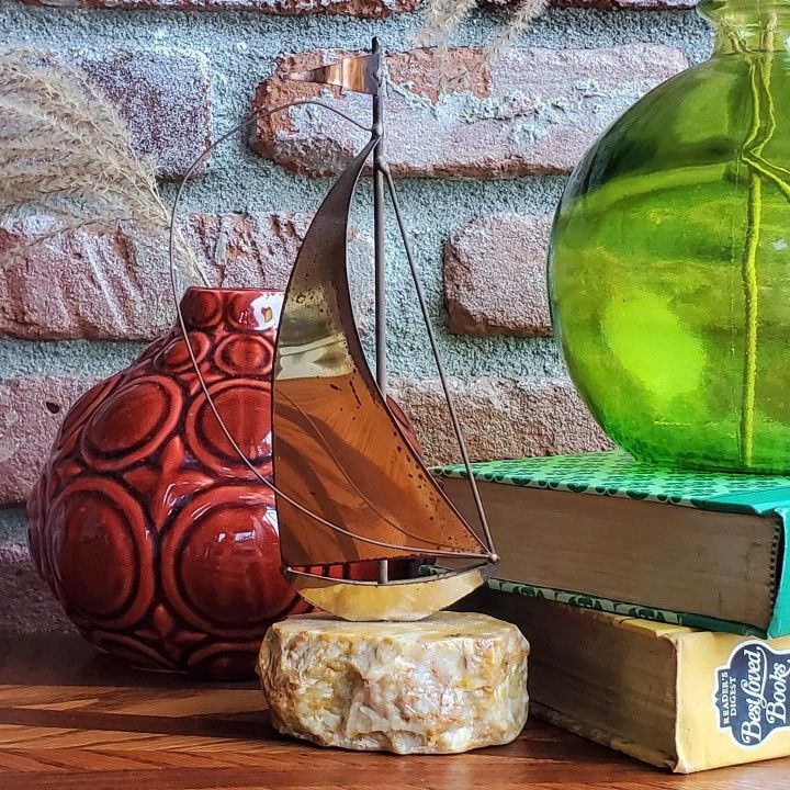 Vintage Sailboat Sculpture