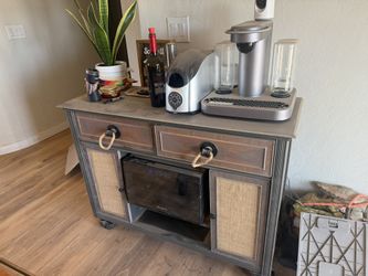 Rolling Bar Cart With Wine Fridge