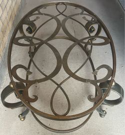 Ornate Glass-Top Center/Coffee Table – Decorative Metal Base